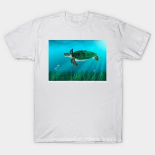 Green Turtle and Sea Grass T-Shirt